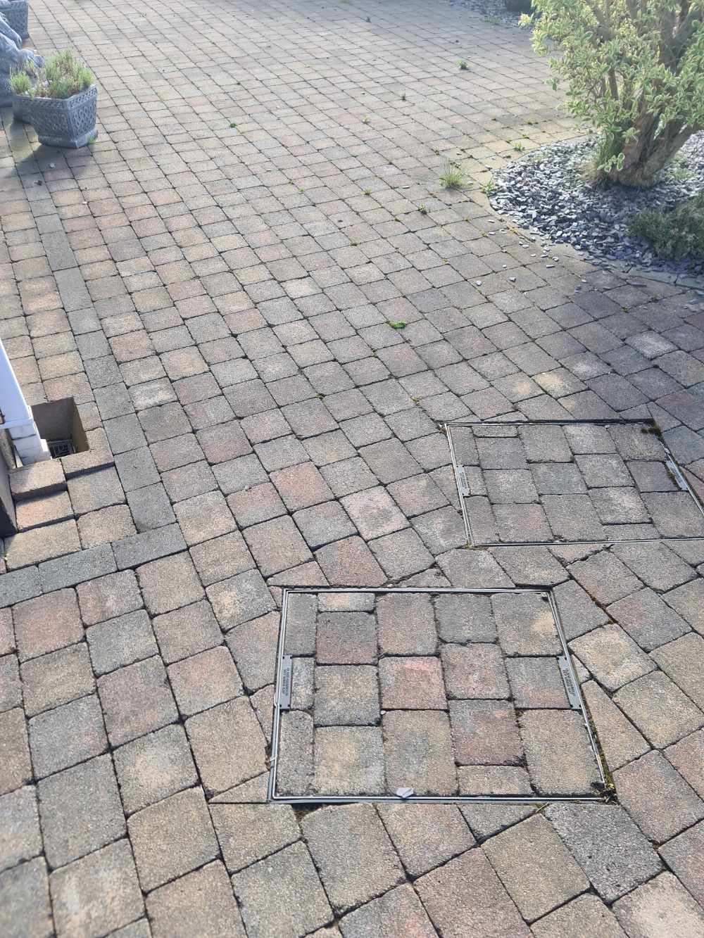Patio before cleaning